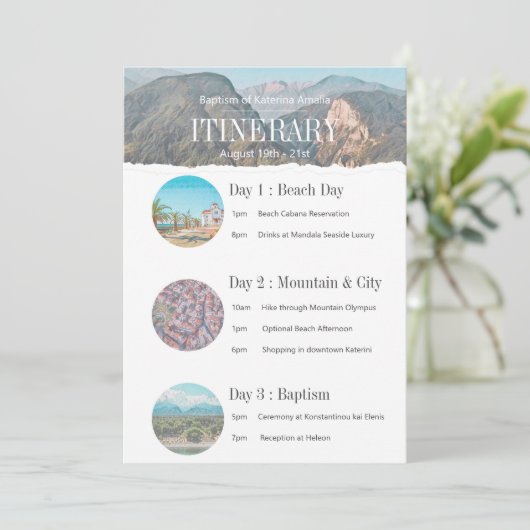 Mosaikküste Einladung (Stehend Vorderseite)