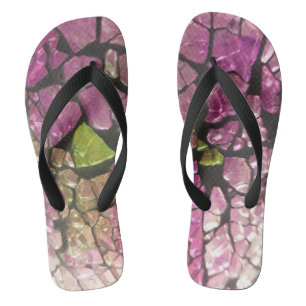 Mosaiklavene, grüne rosa Steine Badesandalen