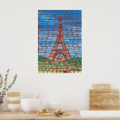 Mosaikmalerei auf Eiffelturmpostern Poster (Küche)