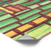 Mosaikmalerei auf Eiffelturmpostern Poster (Ecke)