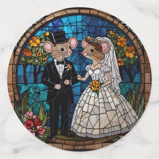 Mosaikmäuse Hochzeitskuppel verklebte Glaswirkung. Konfetti (Groß Rückseite)