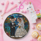 Mosaikmäuse Hochzeitskuppel verklebte Glaswirkung. Pappteller (Party)