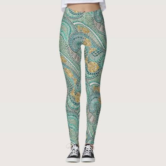 Mosaikminze Leggings (Vorderseite)