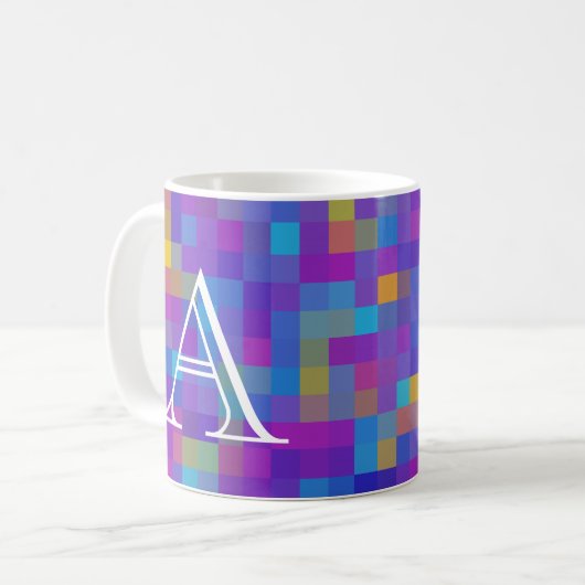 Mosaikmonogramm-Tasse Kaffeetasse (Vorderseite Links)