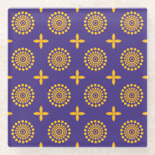 Mosaikmotiv der Sonne Glasuntersetzer