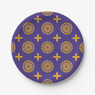 Mosaikmotiv der Sonne Pappteller