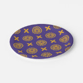 Mosaikmotiv der Sonne Pappteller (Schrägansicht)