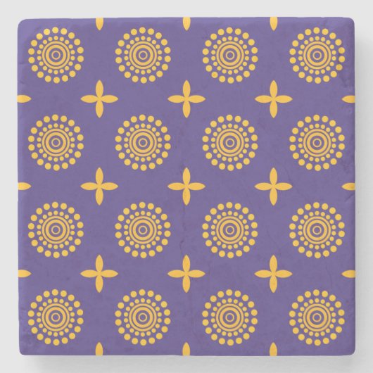 Mosaikmotiv der Sonne Steinuntersetzer (Vorderseite)