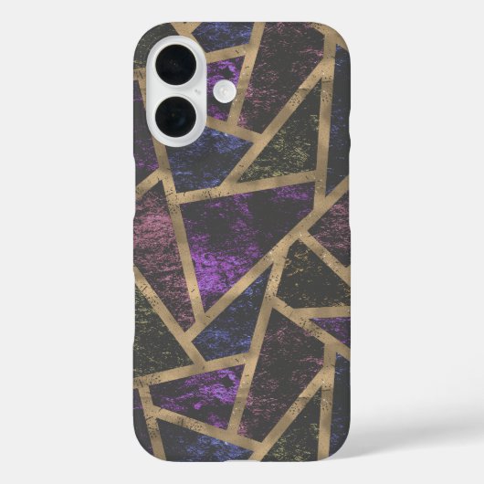 Mosaikmuster aus lila und Goldmosaik Case-Mate iPhone Hülle (Rückseite)
