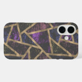 Mosaikmuster aus lila und Goldmosaik Case-Mate iPhone Hülle (Rückseite (Horizontal))