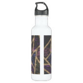 Mosaikmuster aus lila und Goldmosaik Edelstahlflasche (Rückseite)