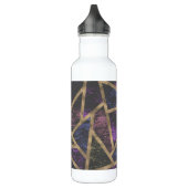 Mosaikmuster aus lila und Goldmosaik Edelstahlflasche (Links)