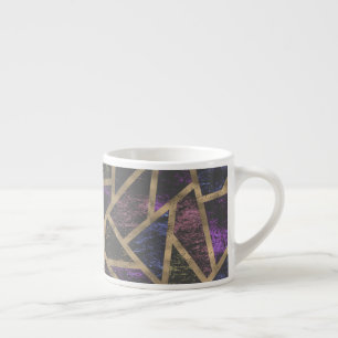 Mosaikmuster aus lila und Goldmosaik Espressotasse
