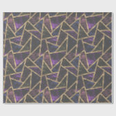 Mosaikmuster aus lila und Goldmosaik Geschenkpapier (Flach)