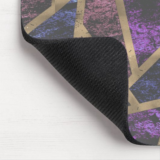 Mosaikmuster aus lila und Goldmosaik Mousepad (Ecke)