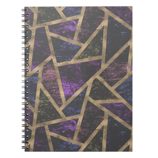 Mosaikmuster aus lila und Goldmosaik Notizblock (Vorderseite)