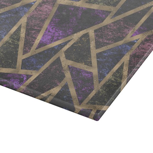 Mosaikmuster aus lila und Goldmosaik Schneidebrett (Ecke)