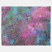 Mosaikmuster aus rosa Lila, Aquamarinem, blaugrüne Fleecedecke (Vorderseite (Horizontal))
