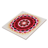 Mosaikmuster aus rotem Fraktal Fliese (Seite)