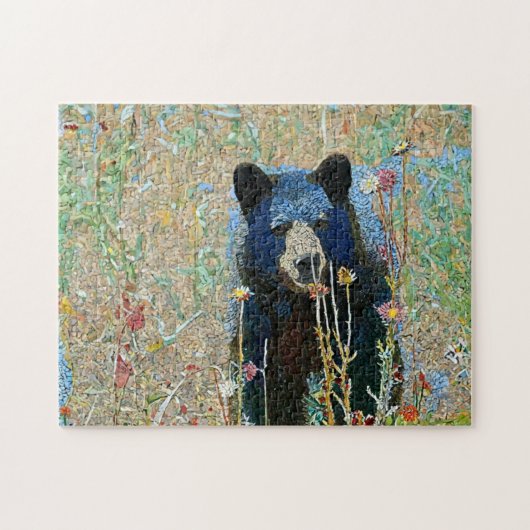 Mosaikmuster aus schwarzem Bär Puzzle (Horizontal)