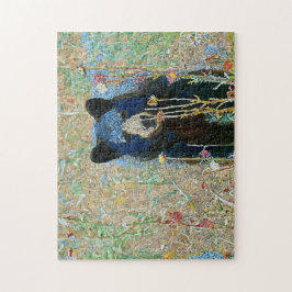 Mosaikmuster aus schwarzem Bär Puzzle