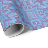 Mosaikmuster blau lila Pflaume Geschenkpapier (Rolleneckpunkt)