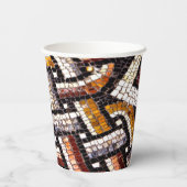 Mosaikmuster der Herbstfarbe Pappbecher (Rückseite)