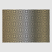 Mosaikmuster der Op Art aus Gold und Schwarz Seidenpapier (Vorderseite)