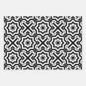 Mosaikmuster der schwarzen und weißen optischen Il Geschenkpapier Set (Vorderseite 3)