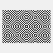 Mosaikmuster der schwarzen und weißen optischen Il Geschenkpapier Set (Vorderseite)