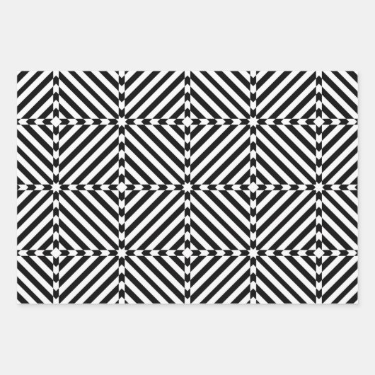 Mosaikmuster der schwarzen und weißen optischen Il Geschenkpapier Set (Vorderseite)