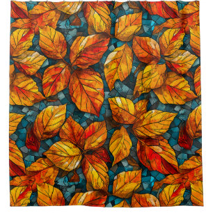 Mosaikmuster im Herbst Duschvorhang