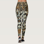 Mosaikmuster im Herbst Leopard-Großbild Leggings (Rückseite)