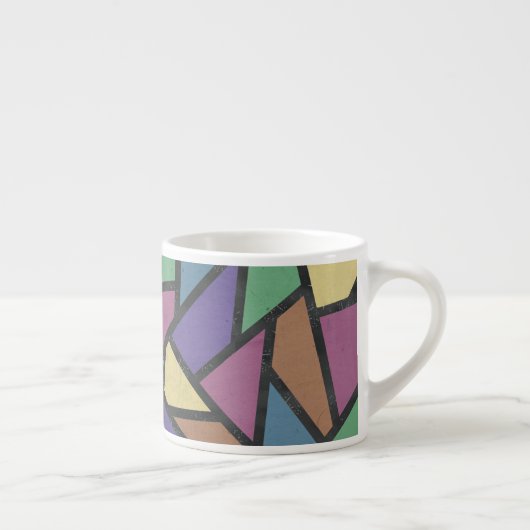 Mosaikmuster in abgeschrägten Regenbogenfarben Espressotasse (Rechts)