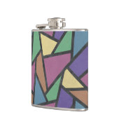 Mosaikmuster in abgeschrägten Regenbogenfarben Flachmann (Links)