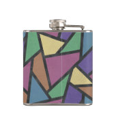 Mosaikmuster in abgeschrägten Regenbogenfarben Flachmann (Rückseite)