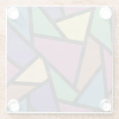 Mosaikmuster in abgeschrägten Regenbogenfarben Glasuntersetzer (Rückseite)