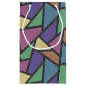 Mosaikmuster in abgeschrägten Regenbogenfarben Kleine Geschenktüte (Rückseite)