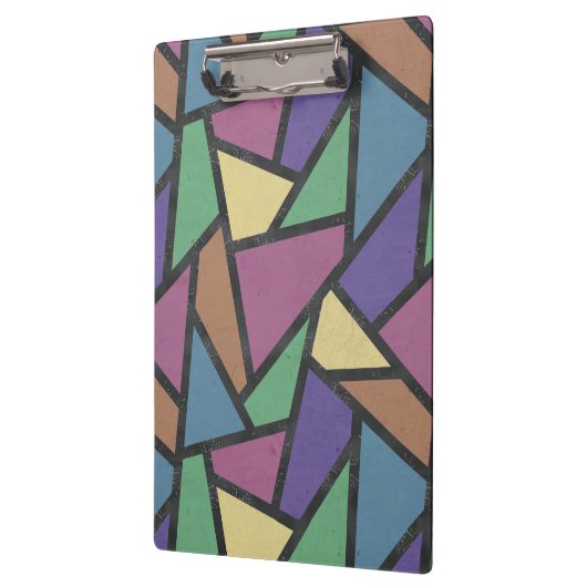 Mosaikmuster in abgeschrägten Regenbogenfarben Klemmbrett (Links)