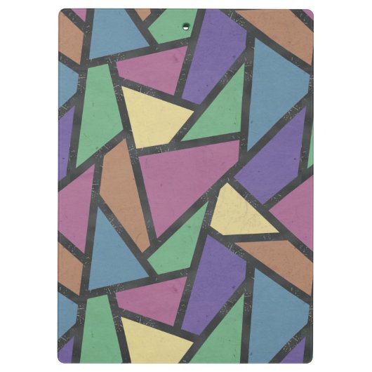 Mosaikmuster in abgeschrägten Regenbogenfarben Klemmbrett (Rückseite)