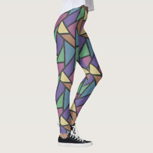 Mosaikmuster in abgeschrägten Regenbogenfarben Leggings