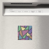 Mosaikmuster in abgeschrägten Regenbogenfarben Magnet (In Situ (Geschirrspüler))