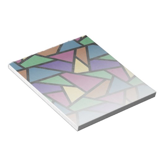 Mosaikmuster in abgeschrägten Regenbogenfarben Notizblock (angewinkelt)