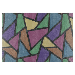 Mosaikmuster in abgeschrägten Regenbogenfarben Schneidebrett