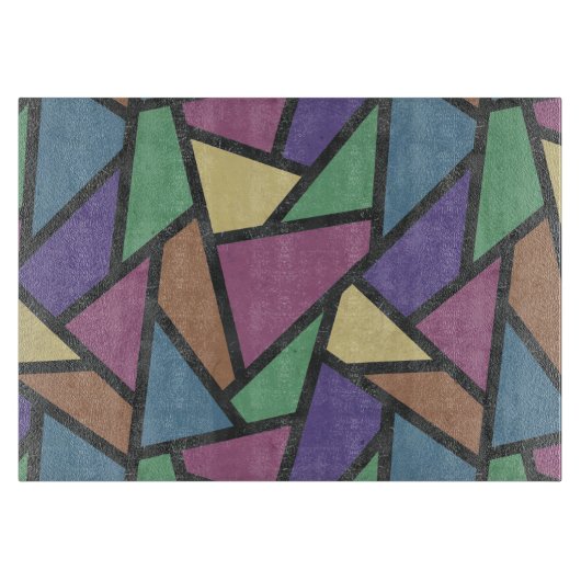 Mosaikmuster in abgeschrägten Regenbogenfarben Schneidebrett (Vorderseite)