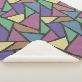 Mosaikmuster in abgeschrägten Regenbogenfarben Sherpadecke (3/4)