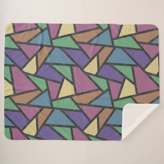 Mosaikmuster in abgeschrägten Regenbogenfarben Sherpadecke (Vorderseite (Horizontal))