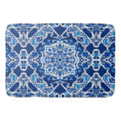 Mosaikmuster in Indigo und Cobalt Blue Badematte (Vorderseite)
