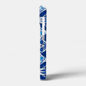 Mosaikmuster in Indigo und Cobalt Blue Case-Mate iPhone Hülle (Rückseite / Links)