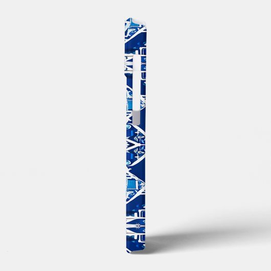 Mosaikmuster in Indigo und Cobalt Blue Case-Mate iPhone Hülle (Rückseite / Links)